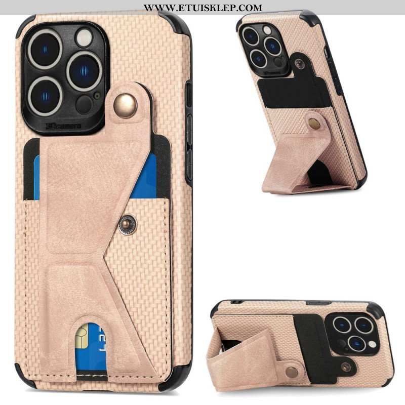 Etui do iPhone 14 Pro Uchwyt Na Karty Z Włókna Węglowego